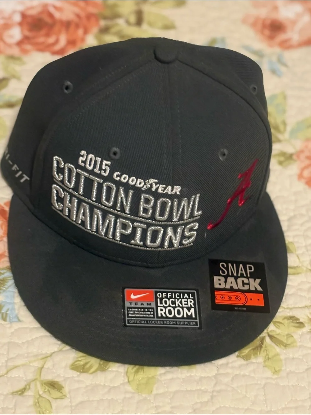Nike NCAA Alabama 2015 Goodyear Cotton Bowl Champions Gray Snap Back Hat